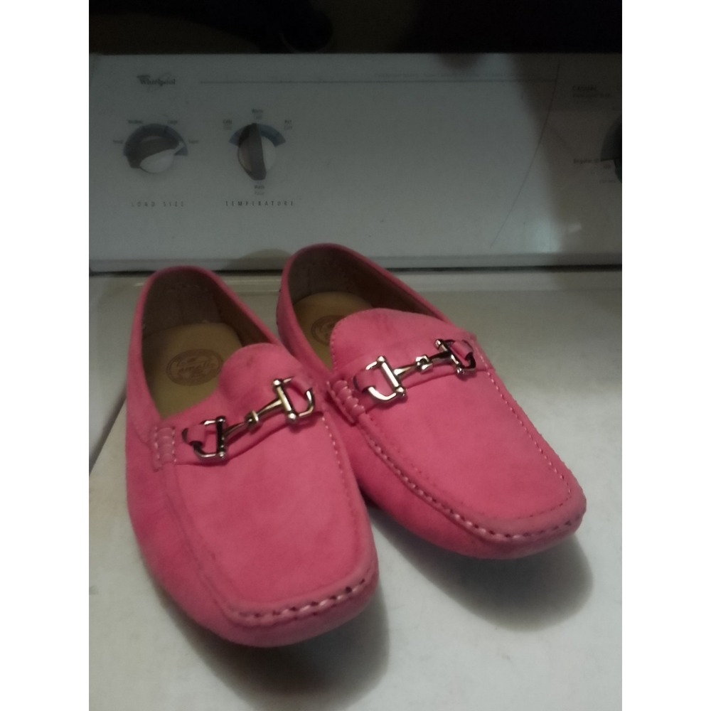 Amali Men's  Suede Pink Driving Slip On Moccasin Loafers Size 10